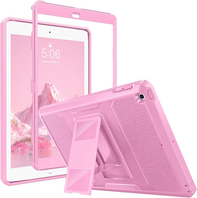 MoKo Shockproof Case Fit 2018/2017 iPad 9.7 6th/5th Generation Black | Heavy Duty Shockproof Full Body Rugged Hybrid Cover with Built-in Screen Protector for Apple iPad 9.7 Inch 2018/2017