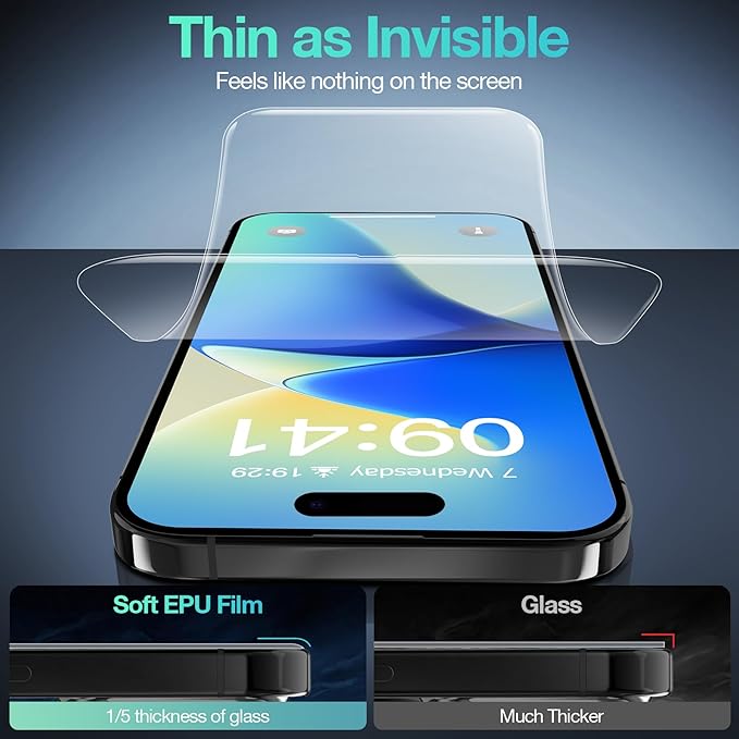 3 Pack Flexible Film Screen Protector for iPhone 12 Pro Max Non-breakable Soft TPU Hydrogel Film for iPhone 12 Pro Max Screen Protector Film (NOT Glass)