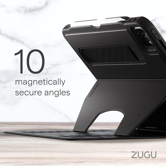 ZUGU Case for iPad Air 13 inch (M2/M3/M4) iPad Pro 12.9 Gen 3/4 [Aqua] | Ultra Slim Protective Cover Apple Pencil Holder w/Charging Convenient 10-Angle Magnetic Stand Auto Sleep/Wake Function