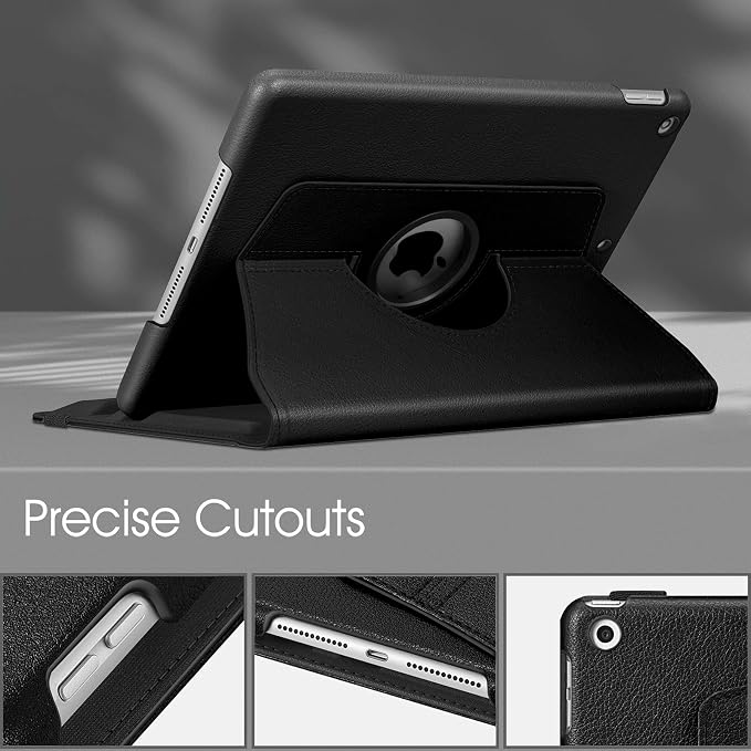 Fintie 360° Rotating Case for iPad 9th / 8th / 7th Generation 10.2 Inch | Swivel Stand Portrait &amp Landscape Viewing Shockproof Cover with Pencil Holder Auto Wake/Sleep Aqua Wave