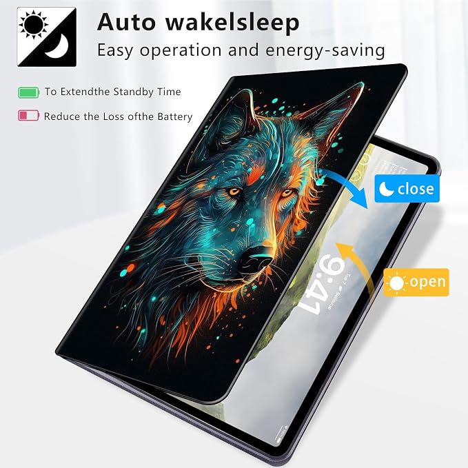 Case for iPad Air 11-inch (M4 2026 / M3 2025 / M2 2024) iPad Air 5th/4th Gen (2022/2020) 10.9 Slim PU Leather Folio Stand &amp Auto Sleep/Wake Protective Smart Cover Tree Fluorescent