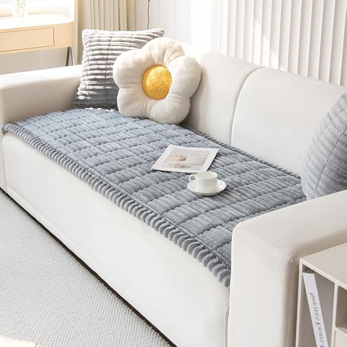 Sofa Cover Fuzzy Couch Cover for Pet, Couch Covers for Dogs Washable Non-Slip Sofa Slipcover Cushion Protector Pets Friendly Mat Bed