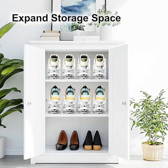 20 Pack Clear Shoe Slots Organizer Adjustable Shoe Stackers for a Pair of Shoes Rack Storage Shoe Space Saver 52% Shoe Hold Shoe Organizer for Closet