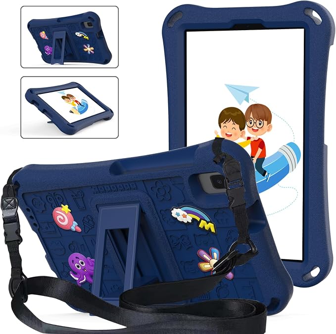 Case for iPad 10.2 Inch 2021/2020/2019/ iPad Pro 10.5 Inch/Air 3rd Gen (2019) Shoulder Strap Kickstand Children Friendly Anti-Scratch Shockproof Case Lightpurple