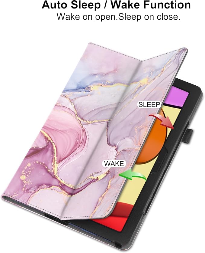 Case for Amazon Fire HD 10 Tablet 10.1 Inch Display (13th Generation 2023 Released) - Slim Lightweight Folio Stand Cover PU Leather Case + 1 Screen Protector and 1 Stylus (Black)