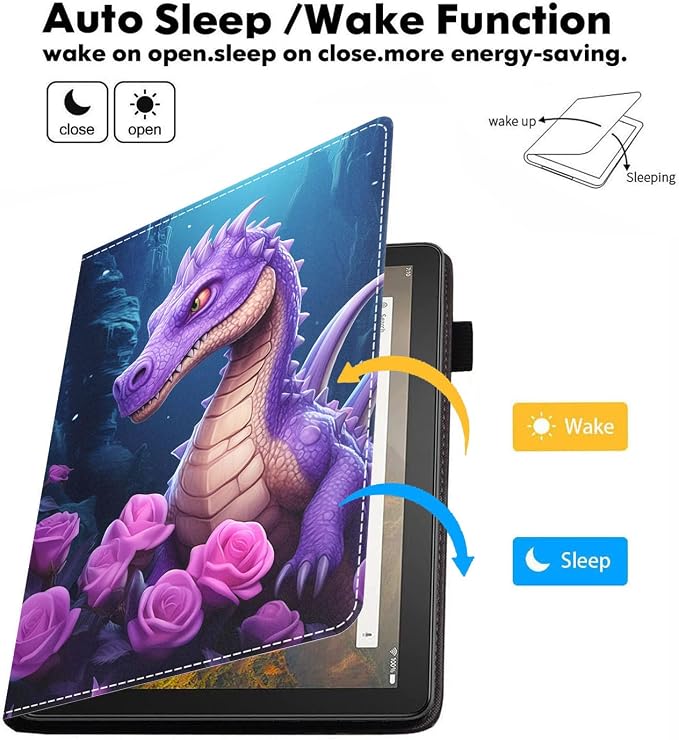 Case for Amazon Kindle Fire HD 10 Tablet 10.1 (9th/7th Generation 2019/2017 Release) Slim Folding Stand Folio Cover with Card Slot &amp Auto Wake/Sleep - African American Girl