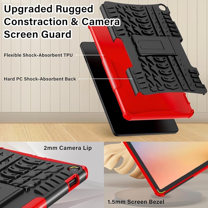 for 2023 Release Tablet Flre HD 10 &amp HD 10 Plus Case | 13th Generation Heavy Duty Dual Layer Shockproof Impact Resistance Protective Case with Kickstand for Kids