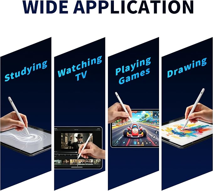 Stylus Pen Android for AMZ Tablet HD 10/Max 11 Compatible with Samsung/LenovoAccurate， Push-Button Switch On/OffLong Battery Life+2Tips(NW Black)