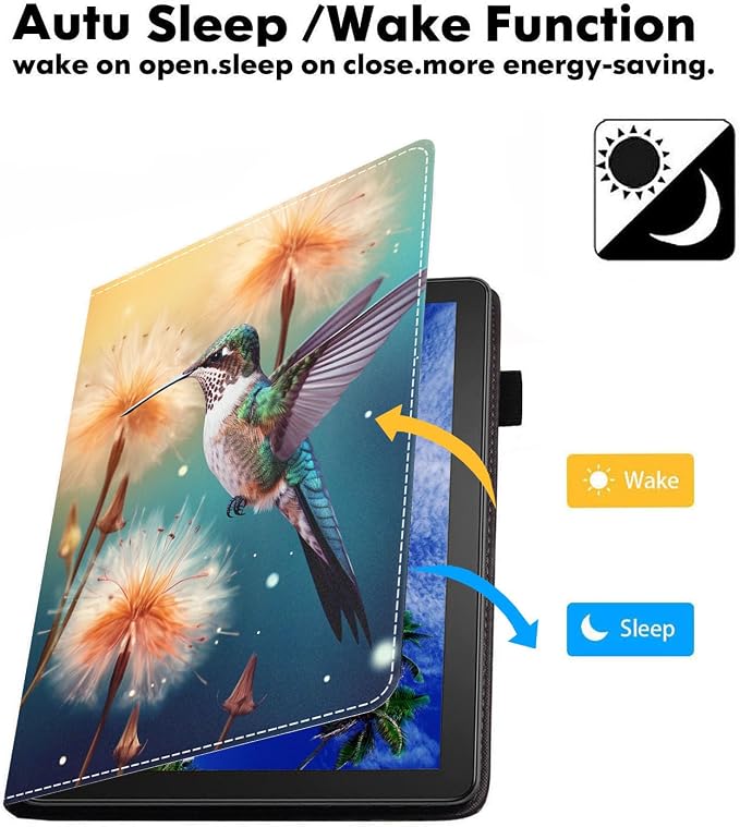 Case for Amazon Fire HD 10 Tablet (9th/7th Generation 2019/2017 Release) Slim PU Leather Cover with Card Slot &amp Auto Wake/Sleep for Fire 10.1 Tablet African American Girl
