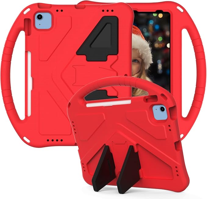 Dteck Kids Case for iPad 10.2 - Shockproof Rugged EVA Handle Stand Child Proof Case for iPad 9/8/7 Generation Black