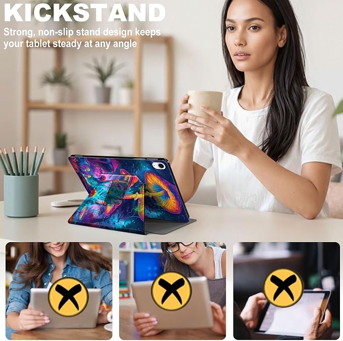 for iPad 11th Generation (A16 2025) 11 / iPad 10th Gen 10.9 2022 Case 360° Rotating PU Leather Stand Cover with Auto Sleep/Wake Shockproof TPU Backl Two Dragons Fighting