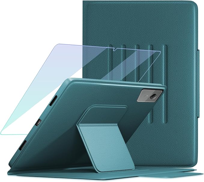 Case for Lenovo Idea Tab 11'' / M11 (TB336FU/TB330FU) 11 Inch 2025/2024 with Screen Protector Adjustable Angles Stand Back Cover Shockproof Premium PU Leather Case (Black)