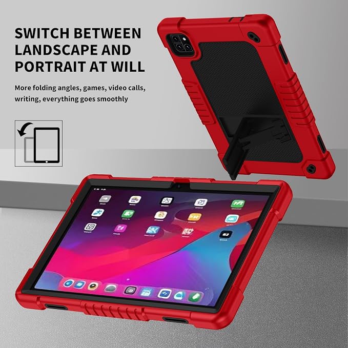for Callsky-Tab Cpad 10 Tablet 10.1 inch Case with 2 Pcs Screen ProtectorHeavy Duty Shockproof Stand Shoulder Strap Case for Callsky-Tab Ctab 10/Callsky-Tab Cpad 10 Tablet (Black)