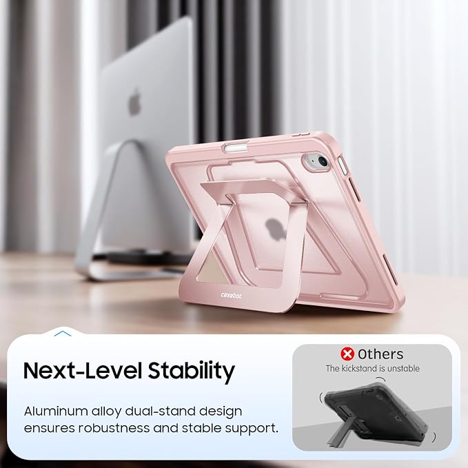 Fintie Shockproof Case for iPad (A16) 11th Gen 11-in iPad 10th Gen 10.9 | Slim Frosted Hard Back Cover Multi-Angle Viewing Built-in Kickstand &amp Pencil Holder Anti-Scratch Black