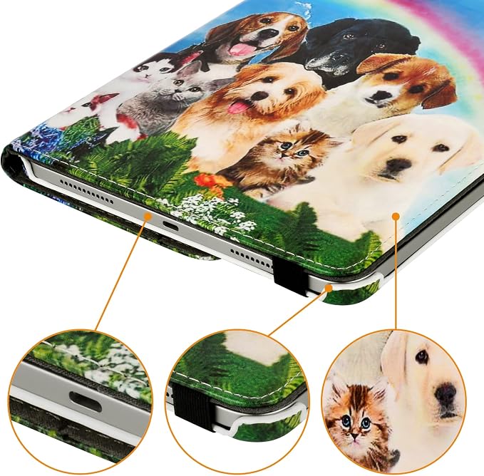 Case for iPad 10th Generation 10.9 Inch 2022 Released Model Number: A2696 A2757 A2777-360 Degree Rotating Protective Stand Cover with Auto Sleep/Wake (Animal)