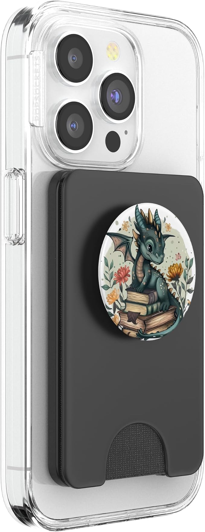 Book Lover Dragon Bookworm Reading Librarian PopSockets Adhesive PopGrip