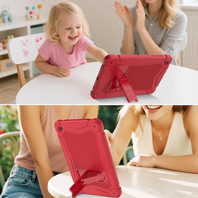 Shockproof Case for Samsung Galaxy Tab A11 Plus 11 inch 2026 with Built-in Kickstand 3 Layers Heavy Duty Protection Cover for Tab A9+ 10.9 2023 Blush Pink