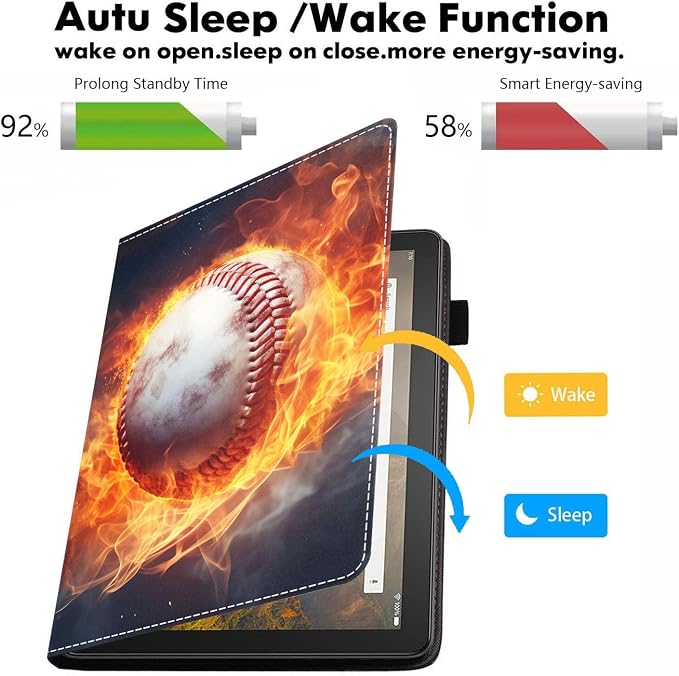 Case for Amazon Kindle Fire HD 10 Tablet 10.1 (9th/7th Generation 2019/2017 Release) - PU Leather Folio Case with Smart Auto Wake/Sleep African American Girl