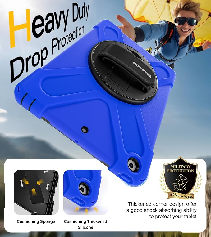 BRAECN Case for iPad 9th/8th/7th Generation - 10.2 inch 2021/2020/2019 | Heavy Duty Protective Cover with Carrying StrapHand StrapScreen ProtectorSwivel Stand Fit 10.2 inch iPad 7/iPad 8/iPad 9