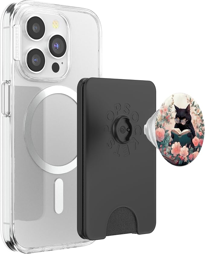 Book Lover Cat Owner Bookworm Reading Literature Librarian PopSockets Adhesive PopGrip
