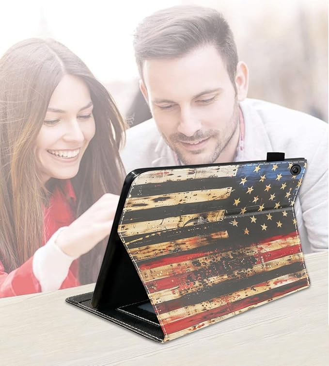 Case for Amazon Fire HD 10 Tablet (9th/7th Generation 2019/2017 Release) Slim PU Leather Cover with Card Slot &amp Auto Wake/Sleep for Fire 10.1 Tablet African American Girl