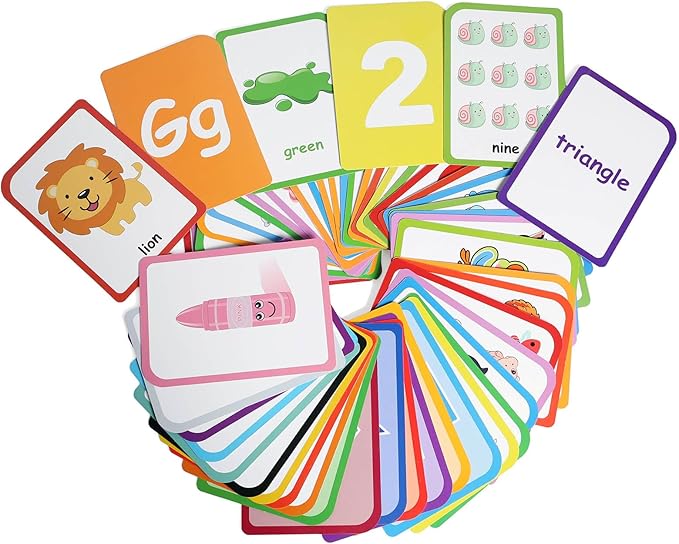 ZazzyKid Flash Cards for Toddlers Learning: 54 Double Sides Flashcards for Alphabets, Numbers, Colors, Shapes - Educational Toys for Preschool