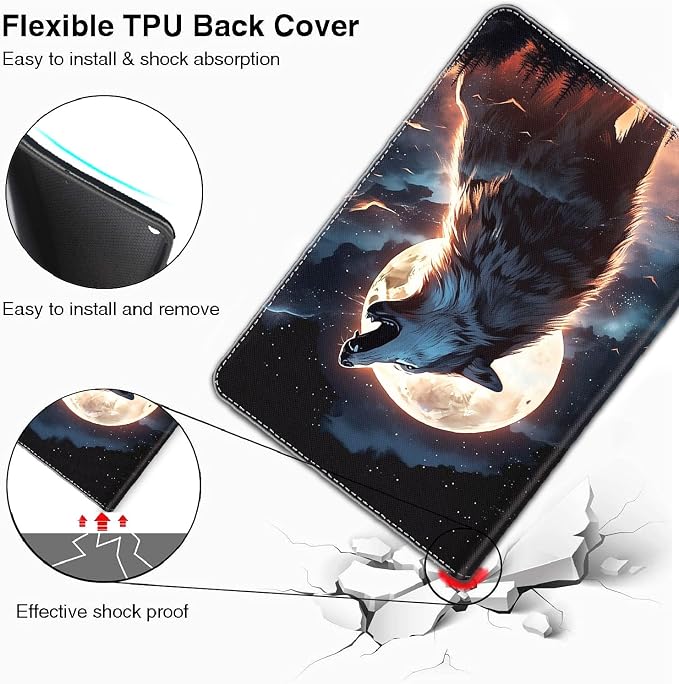 Case for iPad A16 11th Gen 11 Inch (2025) 10th Gen 10.9 Inch (2022) Model A3354 A3355 A3356 A2696 A2757 A2777 ，Slim Fit Standing Cover with Auto Sleep/Wake，Frog Playing Guitar