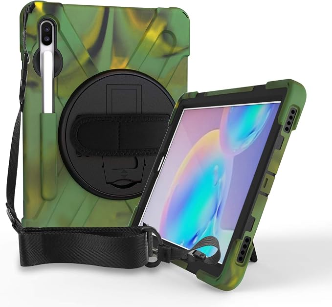 KIQ Shield Series for Samsung Galaxy Tab S7 FE Case Galaxy Tab S8 Plus Case Heavy Duty Shockproof Case w/S Pen Holder for Samsung Tab S7 fe 5G case 12.4 Inch 2020 SM T970 X800 T730 - Black