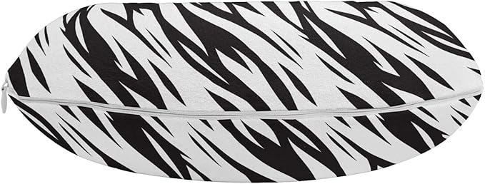 Ambesonne Zebra Print Travel Pillow Neck Rest, Exotic Savanna Inspired Animal Skin Diagonal and Wavy Illustration, Memory Foam Traveling Accessory for Airplane and Car, 12", Charcoal Grey