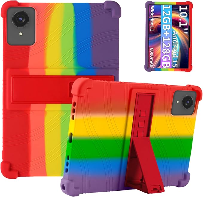Case for ECOPAD T30 10.1-Inch Tablet – Shockproof Silicone Protective Cover with Kickstand Drop-Resistant Business Style (Black)