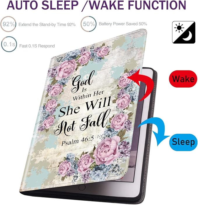 Case for Samsung Galaxy Tab S8 Plus 2022/S7 FE 2021/S7 Plus 2020 12.4 inch Ultra-Thin Multi-Angle Bracket Full Body Case with Wake/Sleep Function - Bible Phil 4-13 Floral