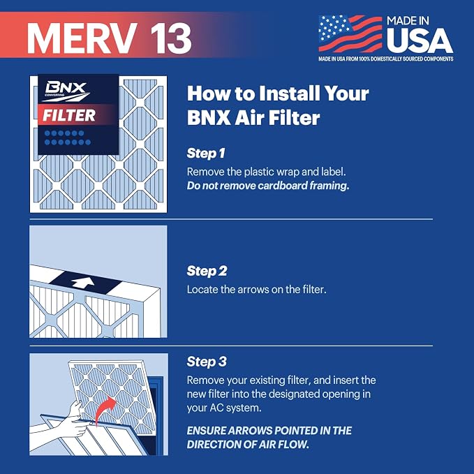 BNX TruFilter 18x24x1 Air Filter MERV 13