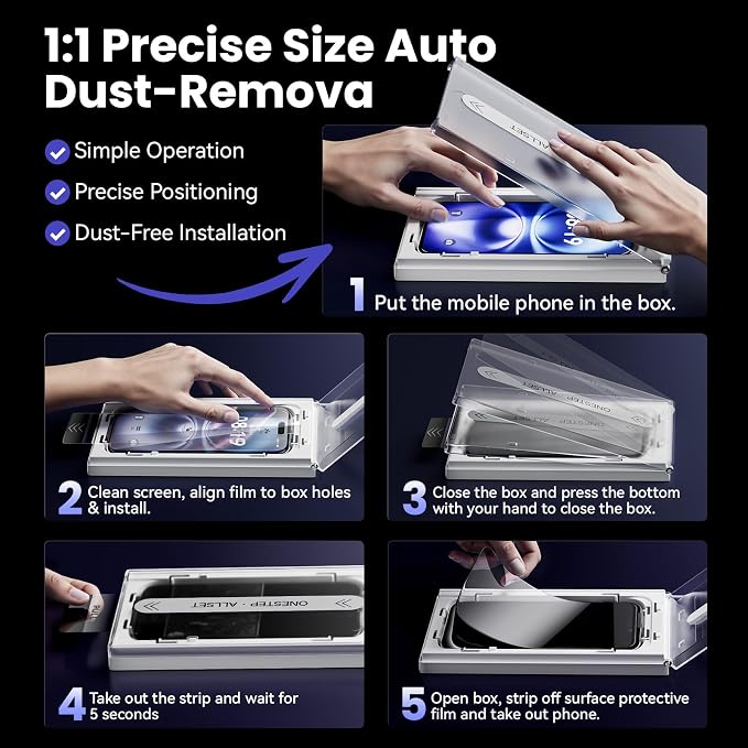 3 Pack Tempered Glass Privacy Screen Protector for iPhone 15 Pro Max 6.7 Inch Original Touch Sensitivity with Auto Alignment kit Bubble Free Case Friendly 9H Hardness