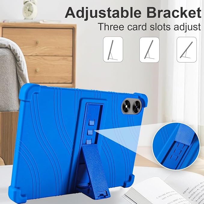 ATOOZ for SHARECLOUD P10_T Tablet Case 10.1 inch 2025Black | Soft Silicone Kids Case for Frameflow P10_A Tablet with PC Stand