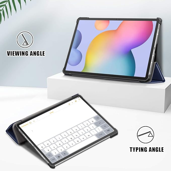 Case for Samsung Galaxy Tab S8 Plus 12.4 2022/S7 FE 2021/S7 Plus 2020 (SM-X800/X806/T730/T733/T736/T738/T970/T975/T976) Lightweight Tri-Fold Stand Thin Cover Auto Wake/Sleep Almond Blossom