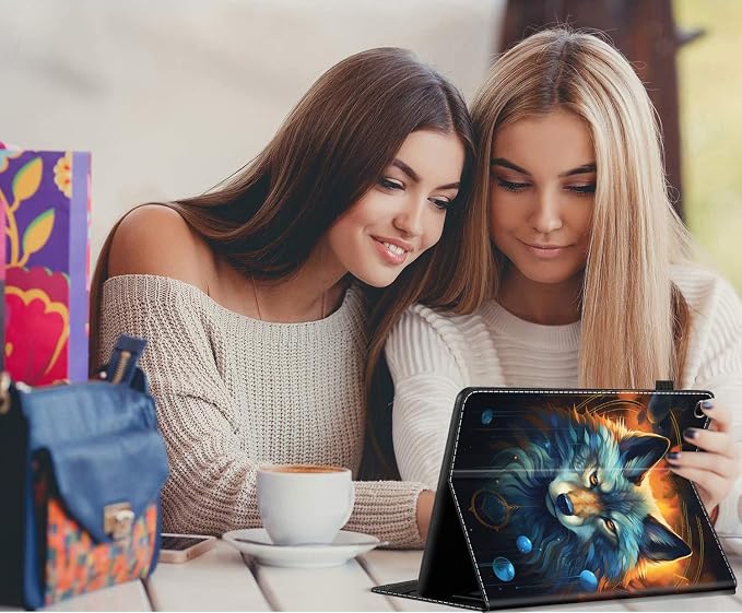 Case for All-New Amazon Fire HD 10 and 10 Plus Tablet (13th/11th Generation 2023/2021 Release) 10.1 - Slim Fit Standing Cover with Auto Sleep/Wake，Wolf
