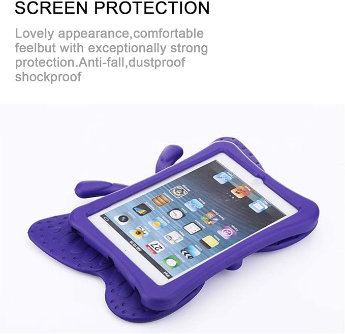 Kids Case for 7.9 iPad Mini 5/4/3/2/1 Silicone Shockproof Cover with Handle Kickstand Black
