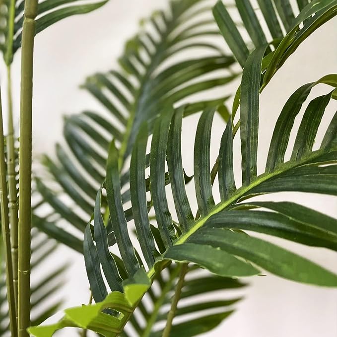 5ft Artificial Areca Palm Plant Fake Palm Tree with 17 Trunks Pre-Potted Artificial Plant with Realistic Moss for Home Office Faux Tree for Indoor Outdoor (5 Feet-2 Pack)