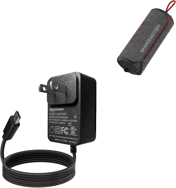 BoxWave Charger Compatible with Monster Spark - Wall Charger Direct (15W) Rapid Charge Your Device with Built-in 3ft Cable