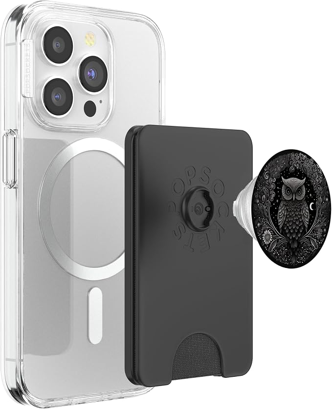 Cool Mandala Owl Illustration Unique Big Eyes Women Men Kids PopSockets Adhesive PopGrip