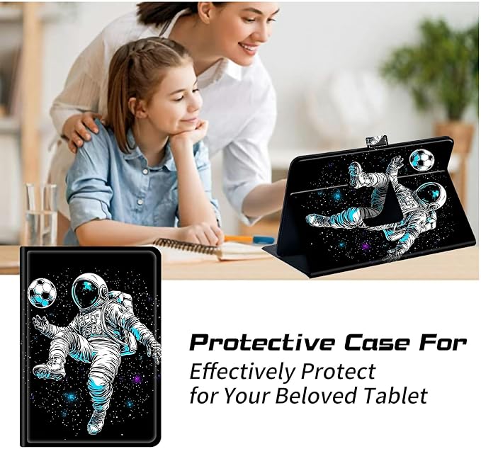 for Walmart Onn 10.1 2024 Onn 10.1 Gen 4 Universal Tablet Case 360 Degree Rotating Kickstand Protective Stand Case with Multiple Viewing PU Leather Shell Case Black Book Cat