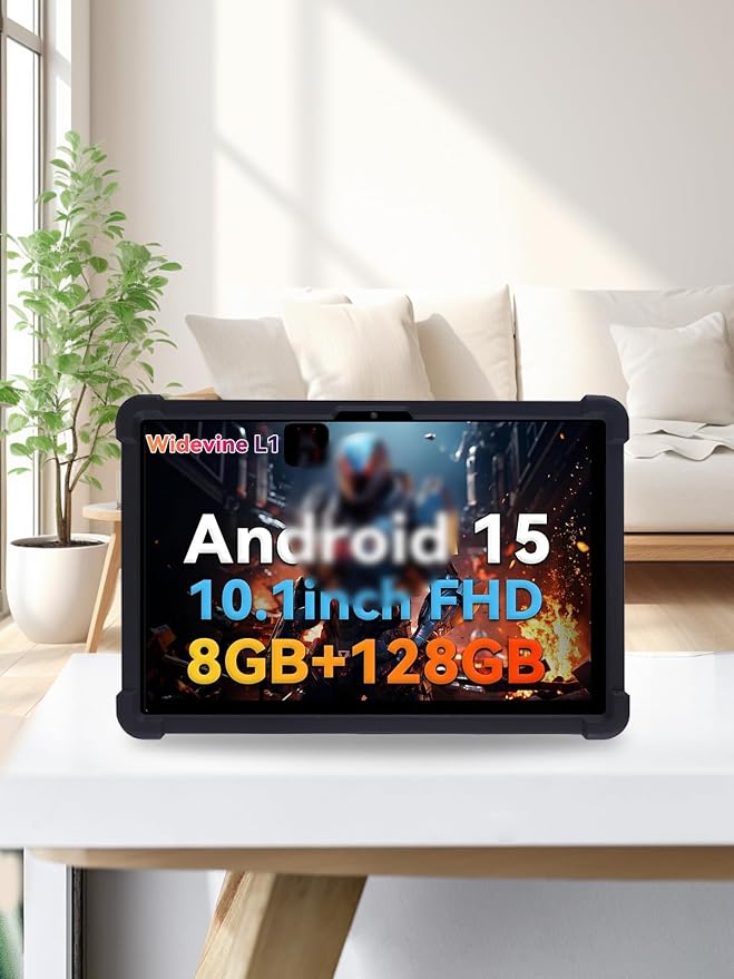 for Headwolf W6 10.1 Inch Tablet CaseBOVUGAC Soft Silicone Adjustable Stand Shockproof Kids Friendly for Headwolf W6 10.1 Tablet(Black)