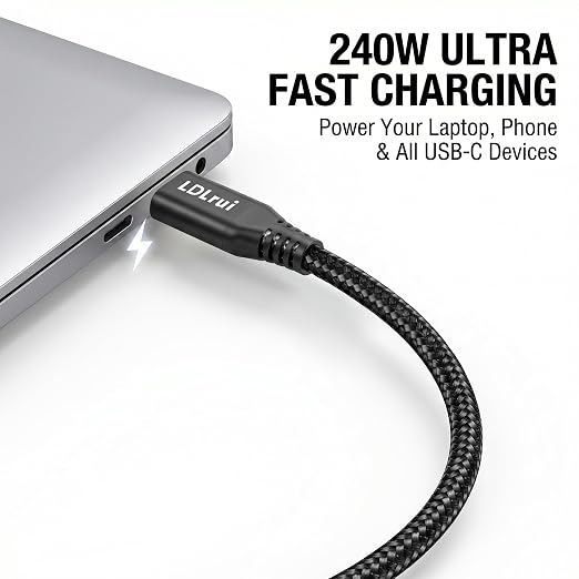 1.5FT Short 40Gbps USB C Data Transfer Cable [High-Speed Secure Stable] USB 4 Cable 8K USB C Video Cord 240W PD Fast Charging for MacBook Pro Lenovo HP Dell SanDisk Samsung T9 SSD