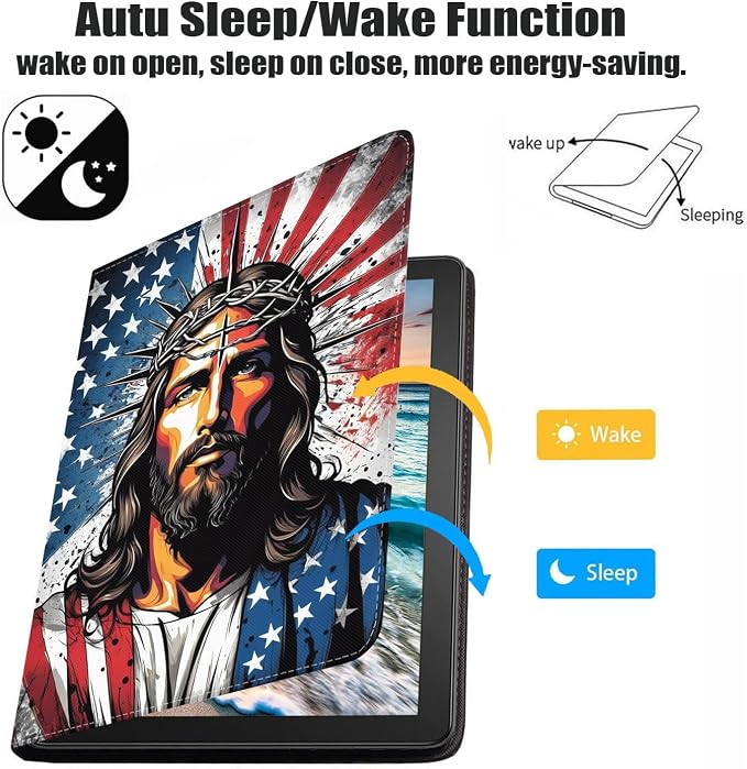Case for Samsung Galaxy Tab A9 Plus 11 Inch 2023 Model (SM-X210/X216/X218) Premium PU Leather Stand Folio Cover with Auto Sleep/Wake Abstract Colorful Dog