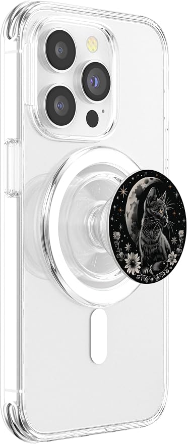 Moon Phase Astronomer Cat Lover Astronomy Stargazer PopSockets PopGrip for MagSafe