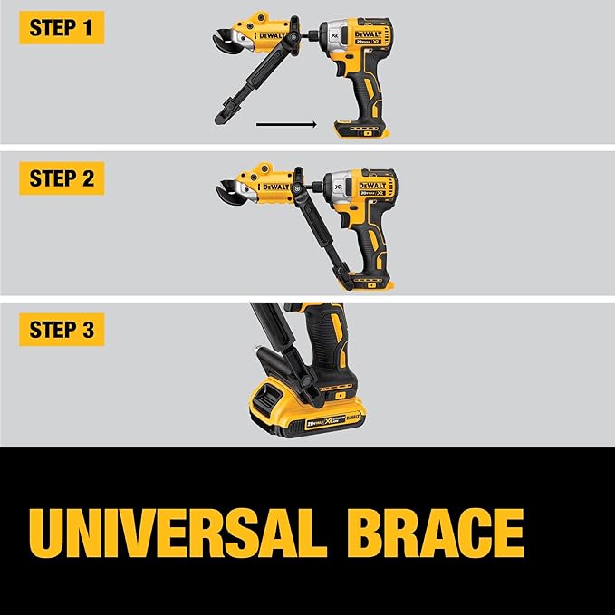 DEWALT Metal Shear/Cutter Drill Attachment, Impact Ready, 360 Degree Pivoting Head, Cuts 18GA Material (DWASHRIR)(Yellow, Black)