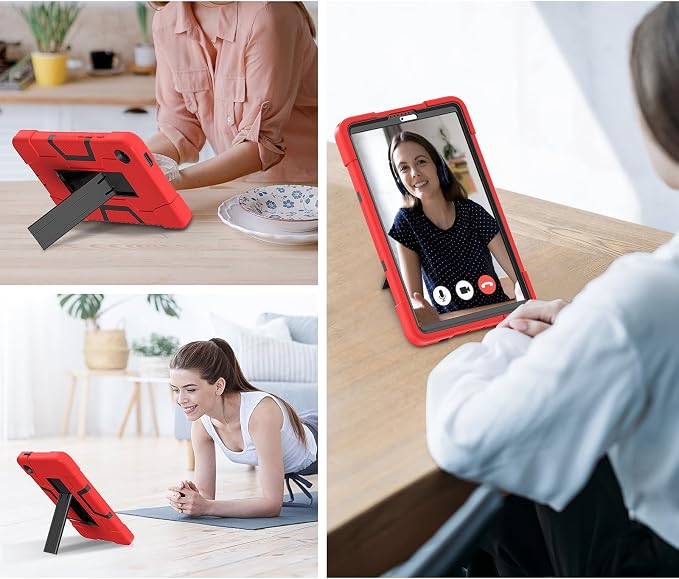 case for Galaxy Tab A9 8.7 2023 Case Hard PC Soft Silicone Kickstand Rugged Heavy Duty High Impact Protective Case for Samsung Galaxy Tab A9 8.7 Inch 2023 SM-X110 SM-X115 Black
