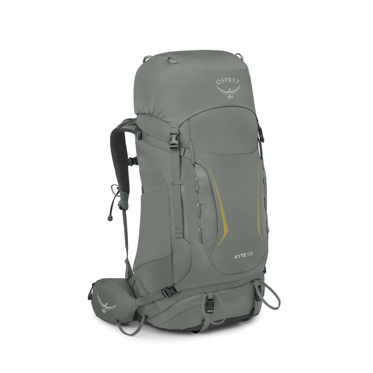 Osprey Kyte 58L Women's Backpacking Backpack - Hiking & Camping Bag with Waterproof Raincover, Rocky Brook Green, X-Small/Small