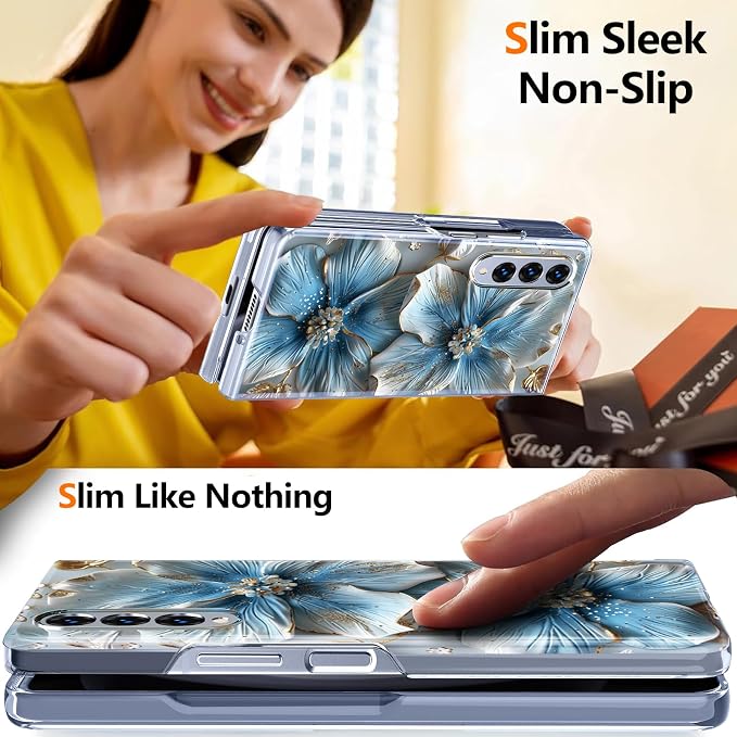 for Galaxy Z Fold4 CaseBuilt-in Magnet CircleWireless Charging | Military-Grade Shockproof case Cover for Samsung Galaxy Z Fold4Anagallis