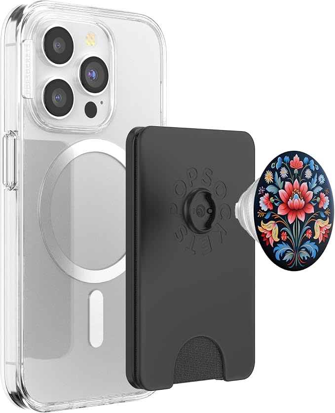 Norwegian Rosemaling Flower Rose PopSockets PopGrip for MagSafe
